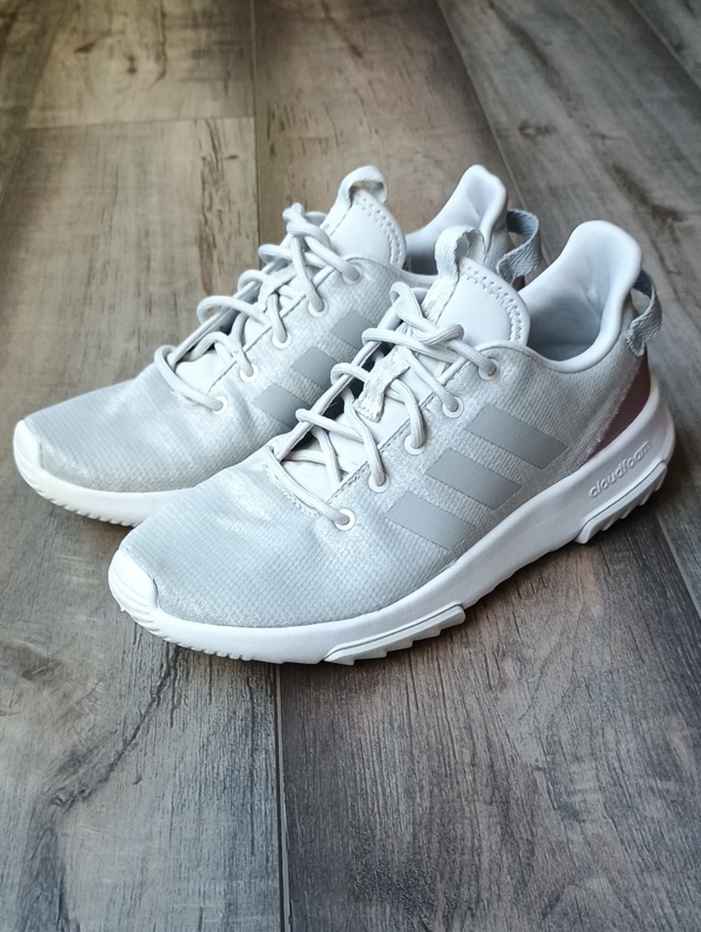 adidas Light Grey and White Athletic Sneakers